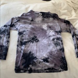 Pink long sleeve tie-dye shirt